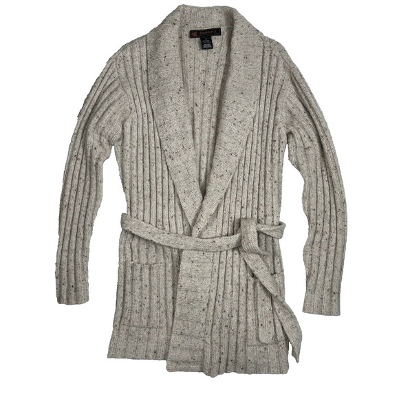 Red Maple Sportswear Belted Cardigan Sweater Womans Large Alpaca Wool Blend - Picture 8 of 9